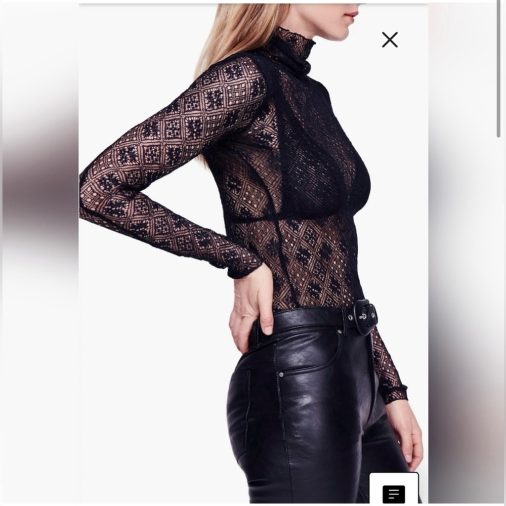 Free People Intimately Sweet Memories Lace
Turtleneck Size Medium in Black NWOT - Picture 2 of 12